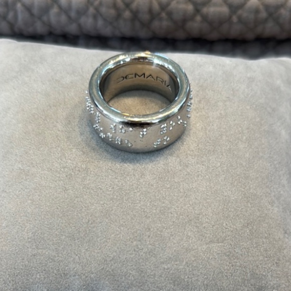 Bague en argent 925, avec inscriptions en braille